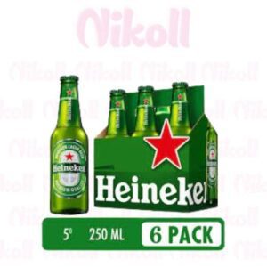 HEINEKEN BOTELLA 250ML X 6 UNIDADES - Bebidas Alcohólicas - Distribuidora Nikoll