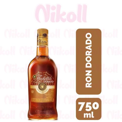 RON MEDELLIN DORADO 750ML CAJA X 20 UNIDADES - Bebidas alcohólicas - Distribuidora Nikol