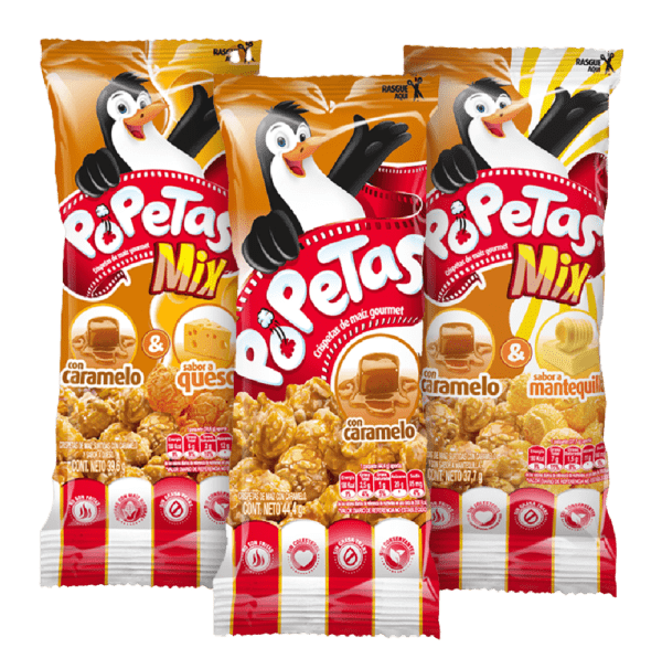 POPETAS SURTIDAS  39.6 GR PAQUETE X6 UNIDADES