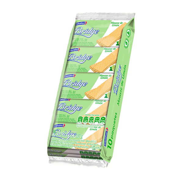 GALLETA BRIDGE MOUSSE DE LIMON  PAQUETE X 10 UNIDADES