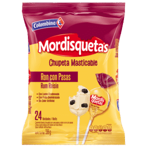 MORDISQUETAS MASTICABLE RON CON PASAS X24 UNIDADES