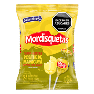 MORDISQUETAS MASTICABLE POSTRE DE MARACUYA X24 UNIDADES